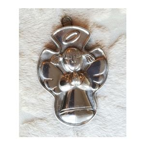 Girl Angel Pewter Cross